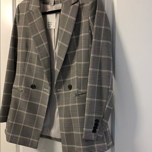 NWT H & M plaid boyfriend blazer